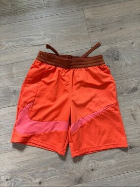 Boys Nike Basketball Shorts Orange and Pink